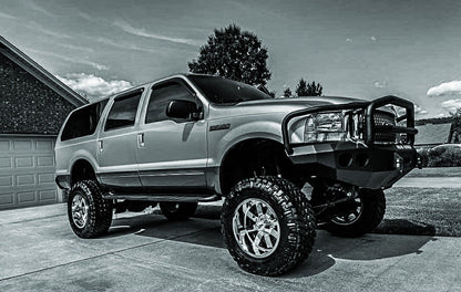 Stealth Front Winch Bumper Lonestar Guard | Round Holes - Texture Black 1999-2004 Ford F-250 F-350 F-450 Excursion