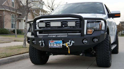 Stealth Front Winch Bumper Lonestar Guard | Round Holes - Texture Black 2009-2014 Ford F-150