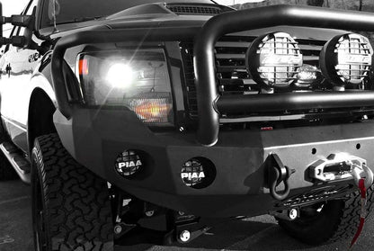 Stealth Front Winch Bumper Lonestar Guard | Round Holes - Texture Black 2009-2014 Ford F-150