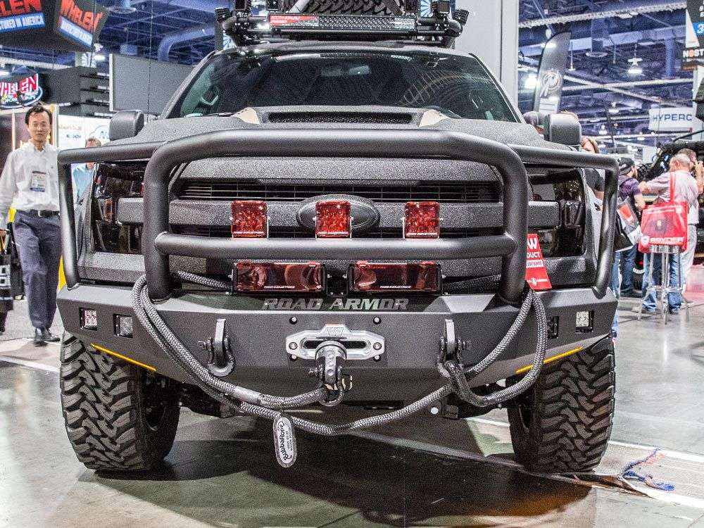 Stealth Front Winch Bumper Lonestar Guard - Texture Black 2015-2017 Ford F-150