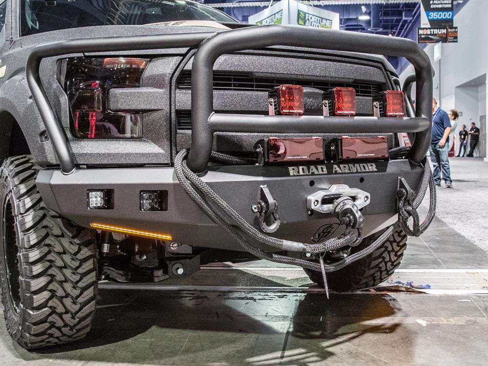 Stealth Front Winch Bumper Lonestar Guard - Texture Black 2015-2017 Ford F-150