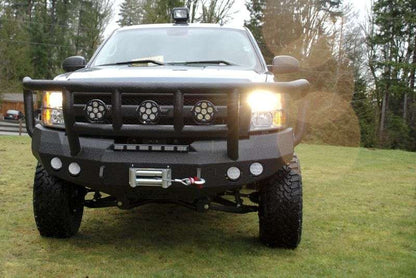 Stealth Front Winch Bumper Titan II Guard | Round Holes - Texture Black 2008-2013 Chevrolet 1500