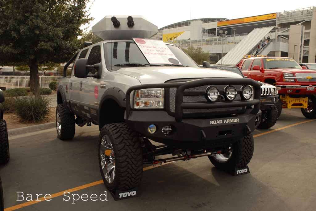Stealth Front Winch Bumper Lonestar Guard | Round Holes - Texture Black 1999-2004 Ford F-250 F-350 F-450 Excursion