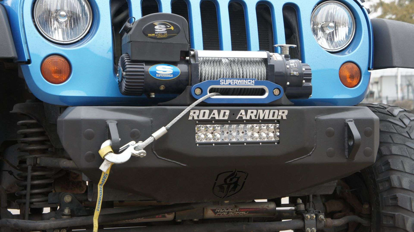 Stealth Front Stubby Winch Bumper - Texture Black 2007-2018 Jeep JK JKU