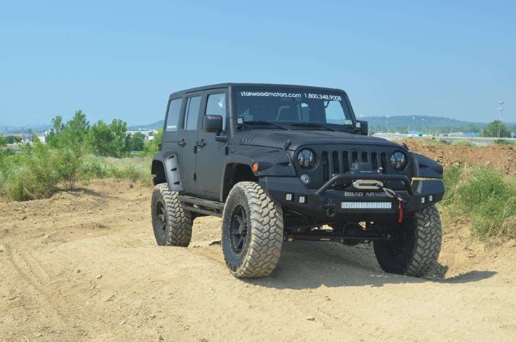 Stealth Front Full Width Winch Bumper Pre-Runner Guard | Fits Factory Fenders - Texture Black 2007-2018 Jeep JK JKU