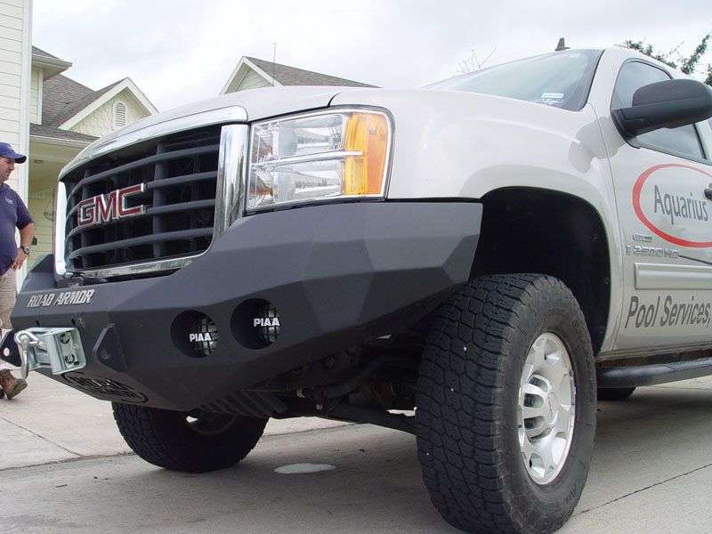 Stealth Front Winch Bumper | Round Holes - Texture Black 2008-2010 GMC 2500 3500