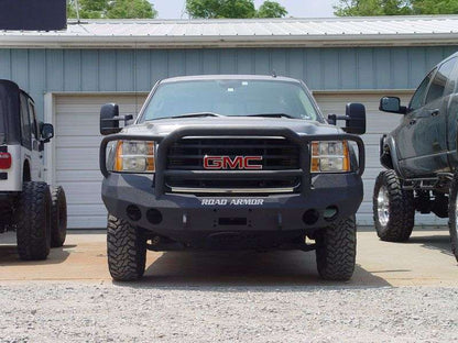 Stealth Front Winch Bumper Lonestar Guard | Round Holes - Texture Black 2008-2010 GMC 2500 3500