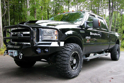 Stealth Front Winch Bumper Lonestar Guard | Round Holes - Texture Black 1999-2004 Ford F-250 F-350 F-450 Excursion