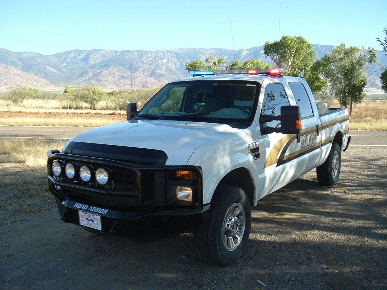 Stealth Front Winch Bumper Lonestar Guard | Round Holes - Texture Black 2008-2010 Ford F-250 F-350 F-450