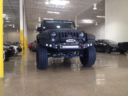 Stealth Front Full Width Winch Bumper Pre-Runner Guard | Fits Factory Fenders - Texture Black 2007-2018 Jeep JK JKU