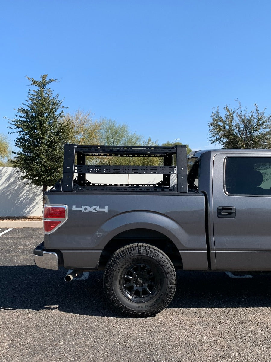 TRECK 5 1/2 to 6Ft. Full-Size Truck Beds - Adjustable Bed Rack System (505BRS-BRKTKIT Included) - Texture Black 2009-2014 FORD