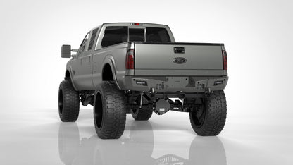 iDentity Rear Bumper Full Kit | Center Section | Shackle End Pods | Beauty Ring - Texture Black 2011-2016 Ford F-250 F-350 F-450
