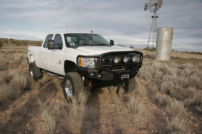 Stealth Front Winch Bumper Lonestar Guard | Round Holes - Texture Black 2011-2014 Chevrolet 2500 3500