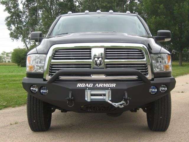 Stealth Front Winch Bumper Pre-Runner Guard | Round Holes - Texture Black 2010-2018 RAM 2500 3500