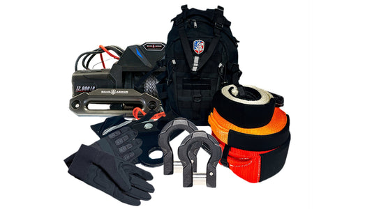 Adventure Series Holiday Bundle 5 - Integrated Winch, Recovery Kit and 2 Black Shackles