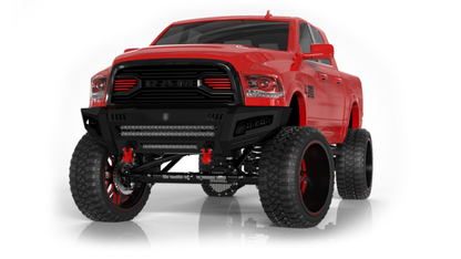 iDentity Front Bumper Full Kit | Shackle Center Section | Standard End Pods | Beauty Ring - Texture Black 2010-2018 RAM 2500 3500