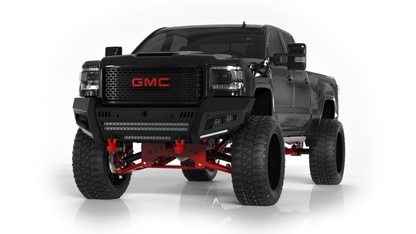 iDentity Front Bumper Full Kit | Shackle Center Section | Standard End Pods | Beauty Ring - Texture Black 2015-2019 GMC 2500 3500