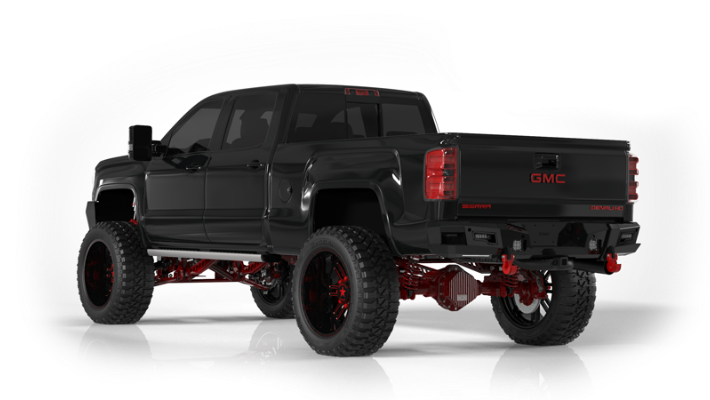 iDentity Rear Bumper Full Kit | Center Section | Shackle End Pods | Beauty Ring - Texture Black 2015-2019 Chevrolet/GMC 2500 3500