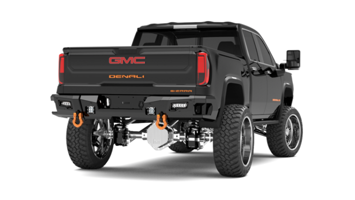 iDentity Rear Bumper Full Kit | Center Section | Shackle End Pods | Beauty Ring - Texture Black 2020-2023 Chevrolet/GMC 2500 3500