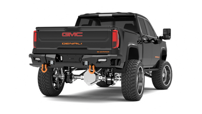 iDentity Rear Bumper Full Kit | Center Section | Shackle End Pods | Beauty Ring - Texture Black 2020-2023 Chevrolet/GMC 2500 3500