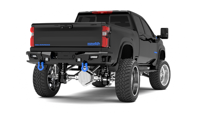 iDentity Rear Bumper Full Kit | Center Section | Shackle End Pods | Beauty Ring - Texture Black 2020-2023 Chevrolet/GMC 2500 3500