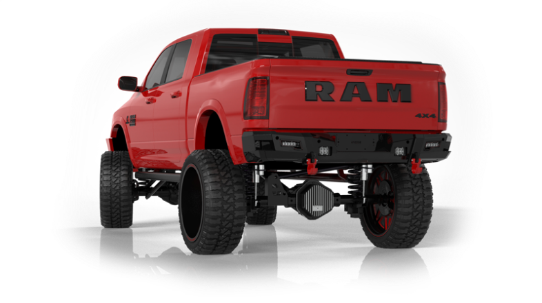 iDentity Rear Bumper Full Kit | Center Section | Shackle End Pods | Beauty Ring - Texture Black 2019-2024 RAM 2500 3500 4500