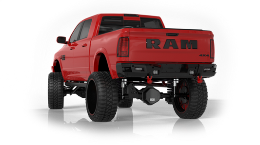 iDentity Rear Bumper Full Kit | Center Section | Shackle End Pods | Beauty Ring - Texture Black 2010-2018 RAM 2500 3500 4500