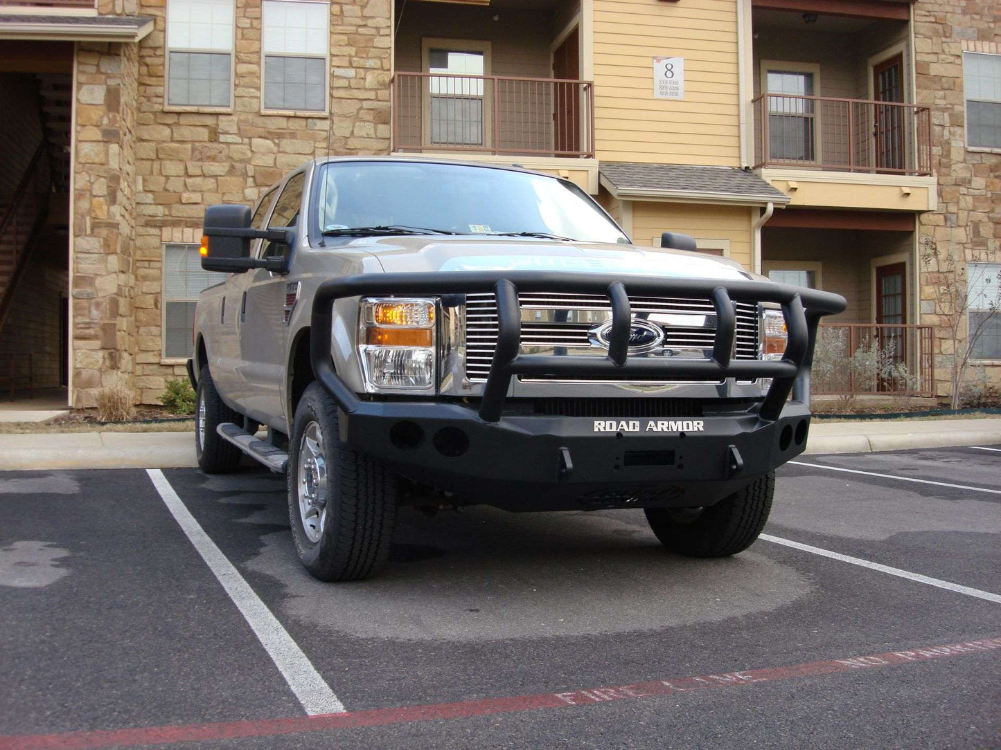 Stealth Front Winch Bumper Titan II Guard | Round Holes - Texture Black 2008-2010 Ford F-250 F-350 F-450